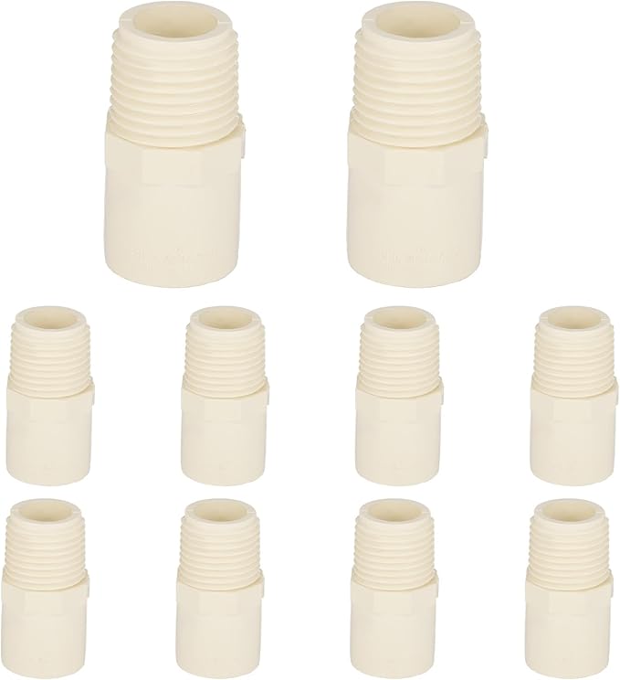(10 Pack) EFIELD CPVC CTS Male Adapter Fittings, 1/2" Slip X 1/2" Male Thread,(CPVC033-10)