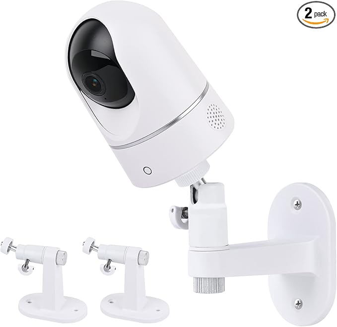 2Pack Adjustable Wall Mount for Eufy Security Indoor Cam P24 and E220, No-Drill Mounting Bracket for Eufy Security Indoor Cam Pan & Tilt - White