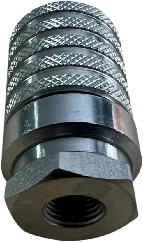 PD222 Series PK Style Steel Test Port and Diagnostic Equipment Quick Coupler with Female Pipe Thread, 1/8" Body Size, 1/8"-27 NPTF Thread Size, 1.67" Length