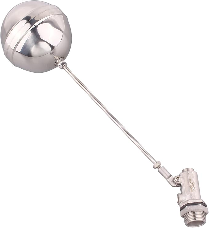 Stainless Steel Float Ball Valves - 3/4” NPT Male Thread Flow Control Float Sensor Valve Automatic Water Level Control Float For Tank Pond Water Tower