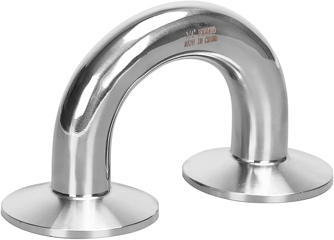 DERNORD 3/4" Tube OD Elbow 180 Degree Sanitary Pipe Fitting SS304 Tri Clamp 1.5 Inch