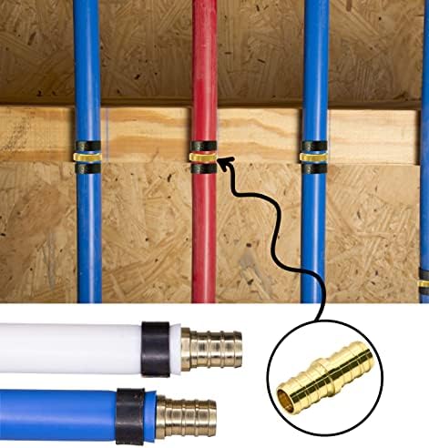 25 Pack 1/2" PEX Fittings, Brass Straight Coupling Fittings, for PEX Tubing Pipe