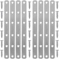 8 Inch Straight Bracket Stainless Steel Flat Braces, 8 Pack Mending Plates