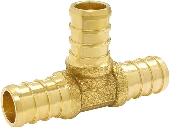 Hooshing 16PCS 1/2 Inch PEX Tee Fitting No Lead Brass Crimp Fittings for Pex Tubing Fitting