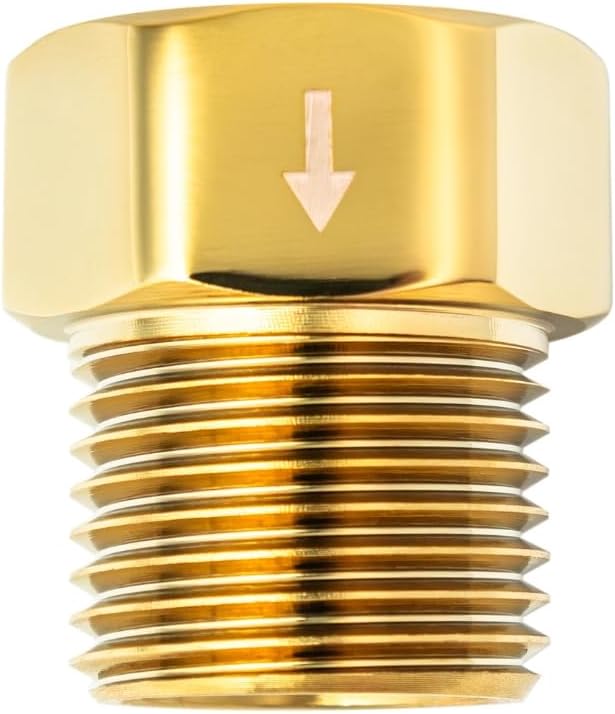 High Sierra® - Solid Metal Certified Vacuum Breaker and Backflow Preventer for Handheld Shower Heads - Polished Brass Finish