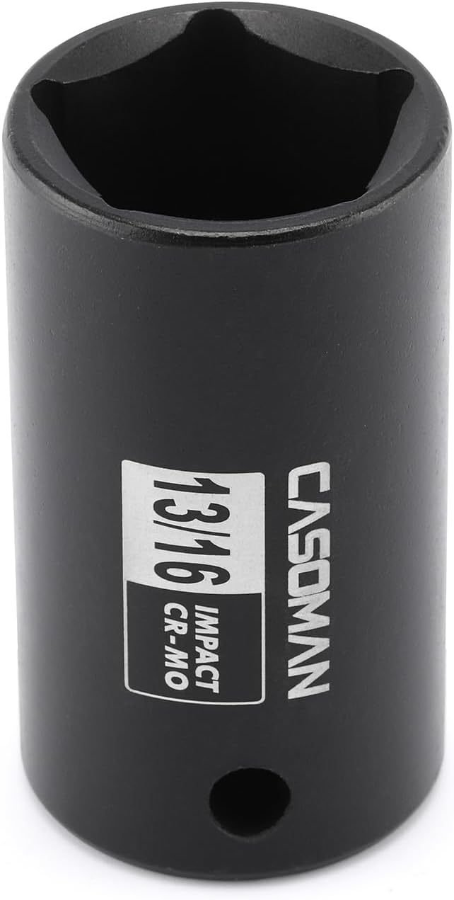CASOMAN 3/8" Drive 13/16" 5-Point Impact Grade Utility Socket, CR-MO, Removes and Installs Penta Nuts and Bolts