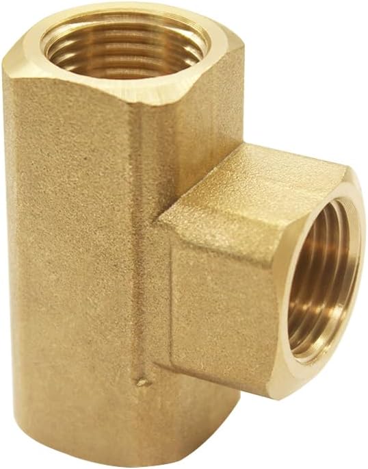Hooshing Brass Tee Fittings 3/8" x 3/8" x 3/8" NPT Female Pipe Adapter for Fuel Oil Gas Plumbing