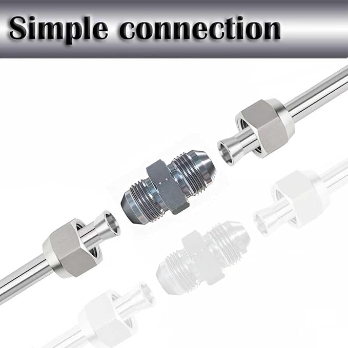 1/4" JIC Male x 1/4" JIC Male Hydraulic fitting, Carbon Steel SAE 37° Flare Pipe Adapter Tube Fitting Straight Connector