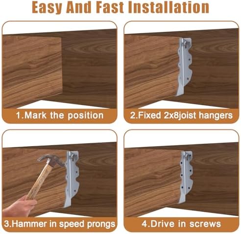 2x8 Joist Hangers Galvanized 20 Pcs,16 Gauge Face Mount Joist Hanger