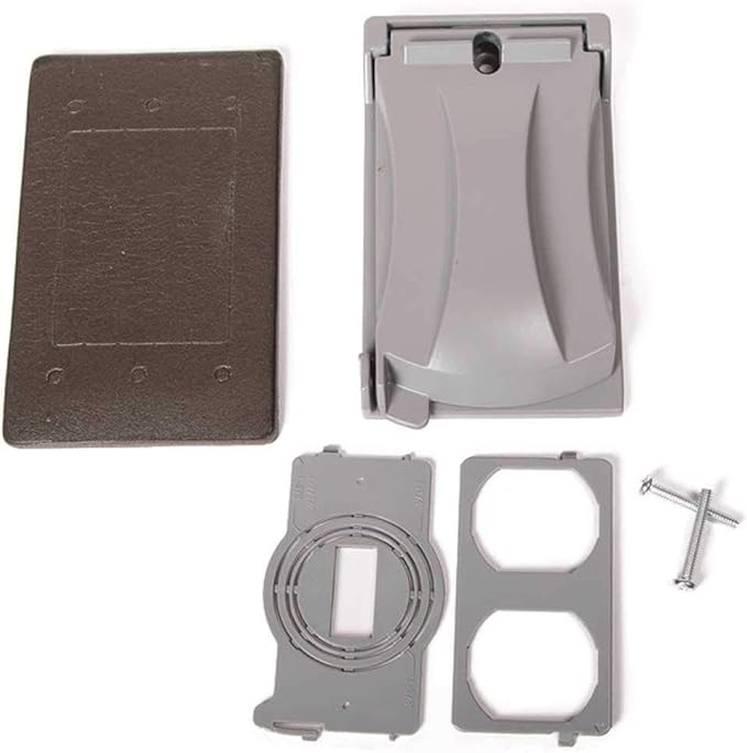 Hubbell Bell MX1050S Single-Gang Weatherproof Heavy Duty Universal Flip Cover, 2.87"W x 4.84"H, Gray Finish