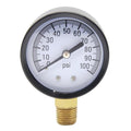 Pressure Gauge 0-100PSI 2" Dial Stainless Steel Case 1/4" NPT Male Brass Bottom Mount Universal Multifunctional