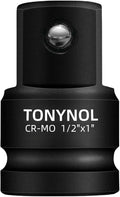 Impact Socket Adapter 1/2" F to 1" M,Cr-Mo Steel, Enhances Impact Driver Conversions, For Auto and Construction Use.