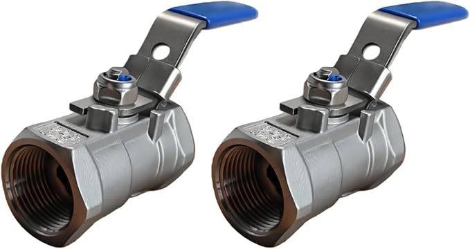 2Pcs 3/4'' Stainless Steel 304 Ball Valves, NPT Female Full Port Ball Valve Heavy Duty Shut Off Valve for Water, Oil, and Gas with Locking Device, NPT Female