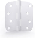 6 Pack goldenwarm 4 inch White Door Hinges Exterior Door Hinges - Residential Hinges for Interior and Exterior Doors, 5/8" Radius Corners, Iron
