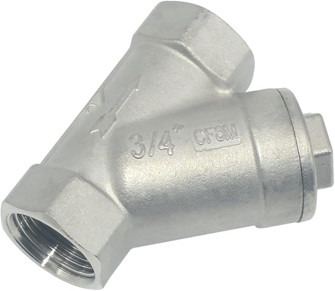 Strainer Mesh Filter Valve,800WOG Y-Spring NPT Female Check Valve,Stainless Steel SS316 CF8M (3/4")