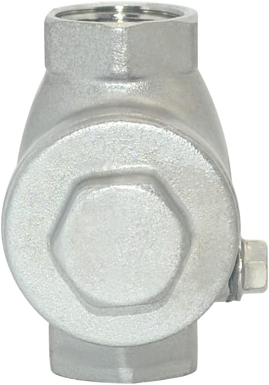 VARMHUS Stainless Steel SS316 Swing Check Valve,NPT Female x Female Thread,WOG 200 PSI PN16 CF8M (1/2")