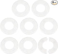 HARFINGTON 8pcs Wall Split Flange 64mm/2.5" Self-Adhesive Plumbing Cover Plates ABS Plastic Round Escutcheon Plate Buckle Design for Water Pipe Bathroom Kitchen Decoration, White