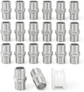 TAISHER 20PCS Cast 304 Stainless Steel Hex Nipple, Pipe Fitting 1/4" NPT Male x 1/4" NPT Male
