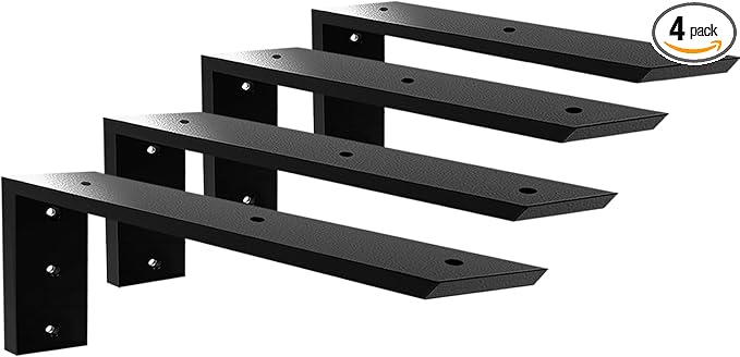 Countertop Support Bracket 16 Inch 4 Pack Countertop Bracket for Granite 3/8" Thick 16"x6"x2.5" Heavy Duty L Brackets Shelf Brackets Metal Corbels for Quartz/Granite/Wood/Concret/ Laminate Countertops