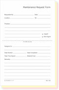 NextDayLabels - Maintenance Request Forms, 3 Part NCR Carbonless, 5-1/2" x 8-1/2" - 100 Sets - Made in The USA