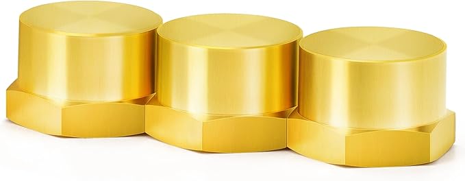 ChillWaves Brass Pipe Fitting, Hex End Cap Pipe Fitting，3/4" NPT Female，Thread Adapter(3-PACK)