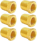 Hooshing 6PCS Brass Reducer Hex Bushing 1/4" NPT Male x 1/8" NPT Female