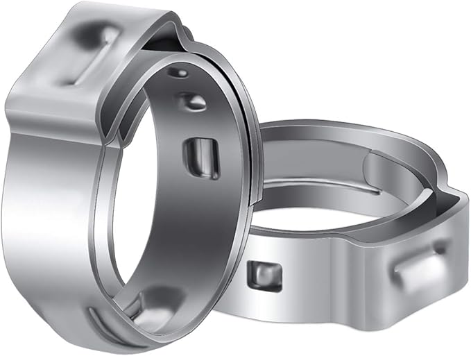 LOKMAN 50 Pack 3/8 Inch PEX Cinch Clamps, Stainless Steel Cinch Crimp Rings Pinch Clamps for PEX Tubing Pipe Fitting Connections(3/8 In)