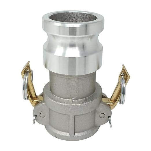 Gloxco Aluminum Type DA Cam and Groove Hose Fitting, Reducer, 1.5" Female Camlock x 2" Male Camlock (CAM-1520-DA-AL)