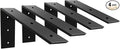WINKER Countertop Support Bracket 4 Pack Heavy Duty 3/8" Thick Hidden L Shelf Bracket 8" x 6" x 2.5" Metal Corbels for Quartz/Granite/Wood/Concrete/Laminate Countertops, Black