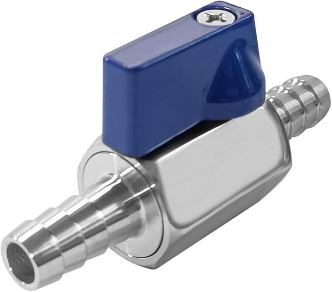 Beduan 2PCS 3/8” Barb Ball Valve 304 Stainless Steel Mini Shut Off Valve for 3/8 ID Hose Water Gas Fuel Drip Irrigation and Aquariums