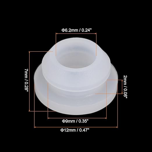 MECCANIXITY 20Pcs Snap Rubber Grommet Plug Mount Dia 9mm ID 6.2mm Narrow Groove Width 2mm Seal Anti-Scratch for Electrical Box Cable Pipes Transparent
