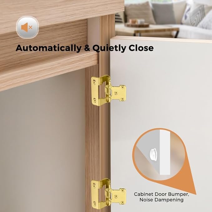 Ravinte 60 Pack 30 Pairs Semi-Overlay 1/2 inch Self-Closing Face Frame Cabinet Hinges Gold Half Wrap-Around Kitchen Cabinet Door Hinges Face Mount Cabinet Hardware