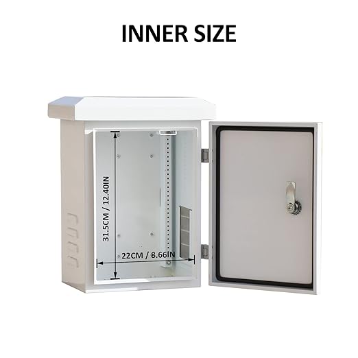 Electrical Box, Steel Electrical Enclosure, IP Waterproof Box for Outdoor Electronics, NEMA Outdoor Enclosure, Projector Box Enclosure for Electronics (16x12x10)