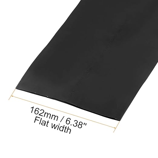 uxcell Heat Shrink Tubing, 4"(100mm) Dia 162mm Flat Width 2:1 Rate Shrinkable Tube Cable Sleeve 1m - Black