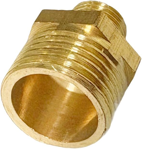 3/8" x 1/8" Male Threaded Hex Nipple Reducer Brass NPT Pipe Fitting Adapter Straight Connectors Pack of 2