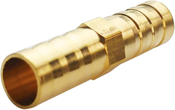10PCs 3/8" Brass Hose Barb Fitting Straight Shape Barbed Splicer Mender Union Fitting for Oil Water Air