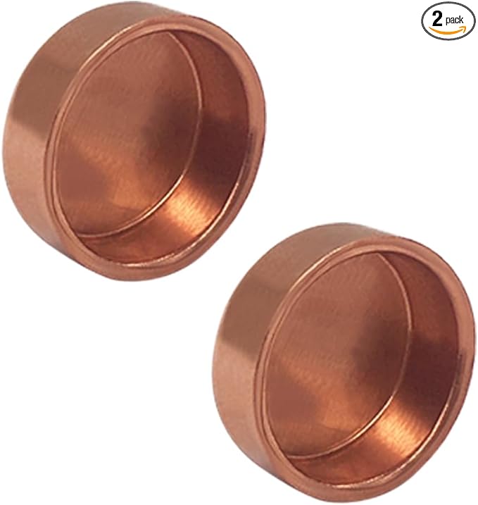 Joywayus 2PCS Plumbing 1-1/2" Solder Copper Pipe End Cap, Pressure Sweat Plug Socket Pipe Fitting Solder Connection