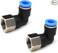 1/4 NPT Elbow Push to Connect Fittings,CEKER 8MM Tube Od x 1/4" NPT Female Air Fittings Quick Connect Tube Fittings Pneumatic Fittings Push Lock Fittings Push In Connectors 2Packs