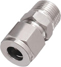 Stainless Steel 304 Compression Fitting to connect 3/8 inch OD tube x 3/8 NPT Male thread Coupler, for brass copper stainless steel tubing