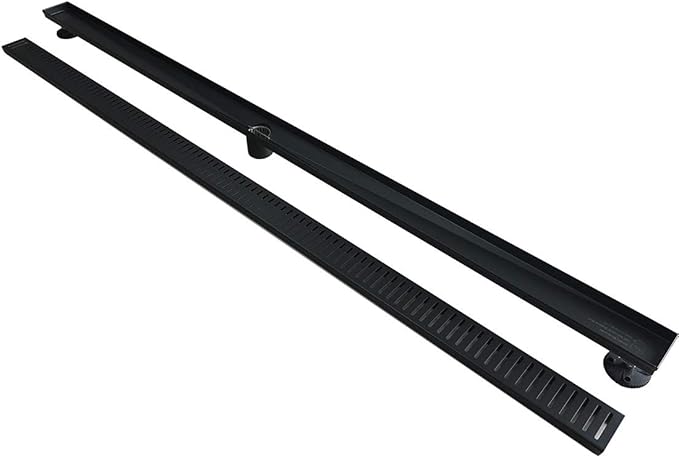 Neodrain 48" Matte Black Bathroom Linear Shower Drain with Removable Capsule Pattern Grate, 304 Stainless Steel Shower Floor Linear Drain- CUPC Certified with Hair Strainer
