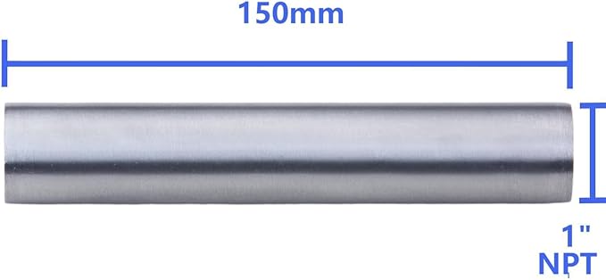 CONSTELLAR 304 Stainless Steel Pipe Fitting - 1" NPT Female x 1" NPT Female Threaded Thickened Pipe Wall, 150mm (6 inch) Length Heavy Nipple Seamless Pipe (1 Pcs)