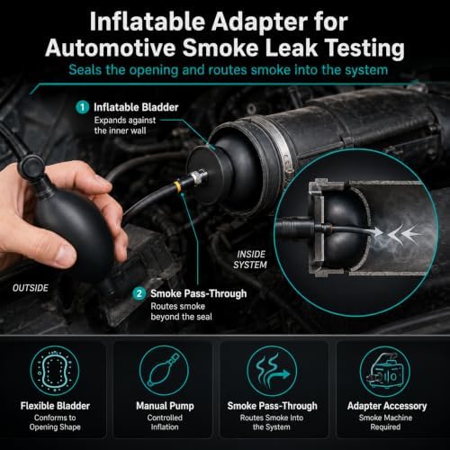 Automotive Smoke Machine Adapter, Inflatable Bladder for EVAP Leak Testing