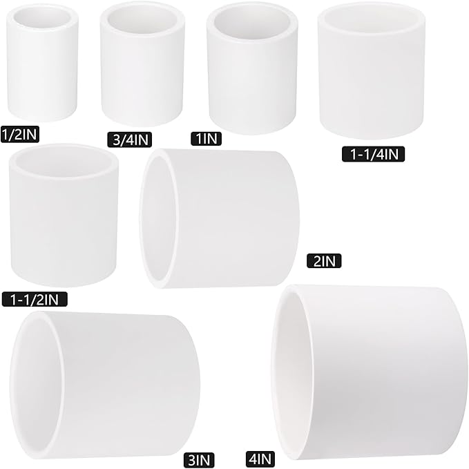20 Pack 1" PVC Couplings Adapter Pipe Fittings, Furniture Build Grade SCH40 (Socket x Socket) 1 Inch PVC Slip Socket Connectors for DIY PVC Shelf Garden Support Structure, White