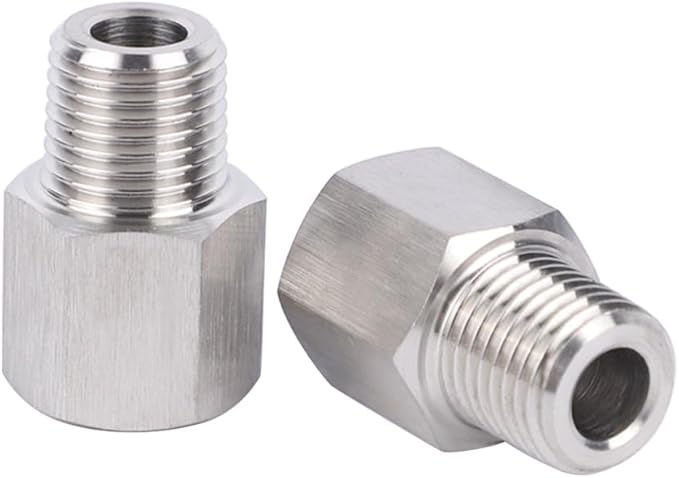 Stainless Steel 304 M22*1.5 Female Thread x 3/4" NPT Male Adapter Metric Convert NPT Pipe Fiiting for Pressure Gage 1pc
