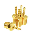 JoyTube 5 Pcs Hose Barb Fittings 1/8" Barb to 1/8" NPT Male Thread Brass Metals Adapter Connector