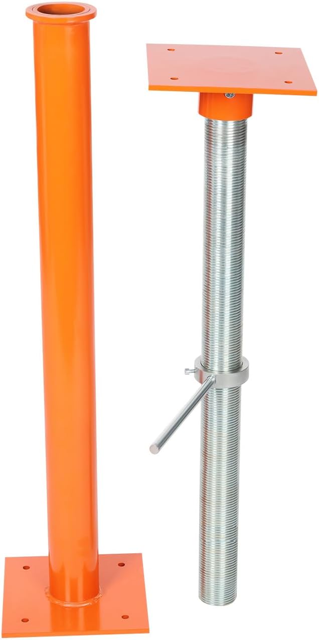 Adjustable Jacking Post, Jack Column Load-Bearing Capacity 12000 Lbs with 8.66 x 8.66 Inch Base Support Beam Basement Jack for Construction, Bridge Construction