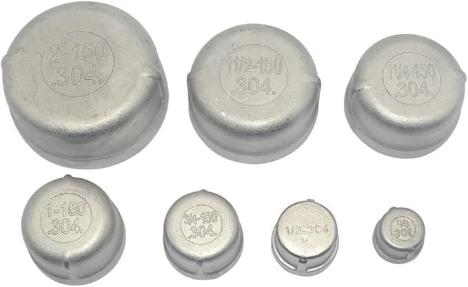 3/8" Cap,NPT Female Threaded Cast Pipe Fitting,Stainless Steel 304
