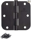 24 Pack Door Hinges Oil Rubbed Bronze Hinges 3.5 in 5/8" Radius Corners Black Hinge Interior Hinge Hardware