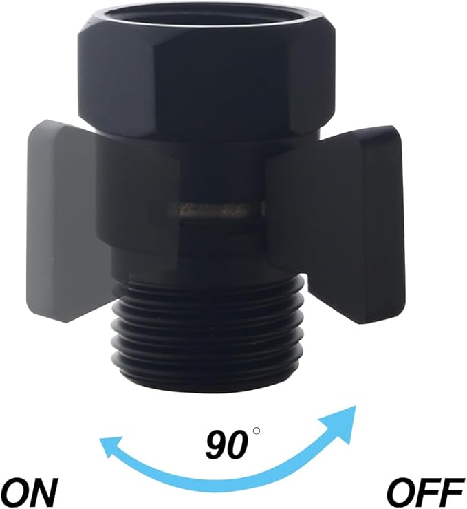 Brass Shut Off Valve, Water Flow Control Valve, Shower Head Shut Off Valve, Water Flow Control Valves G1/2 Pressure Regulator, Water Pressure Regulator in Black
