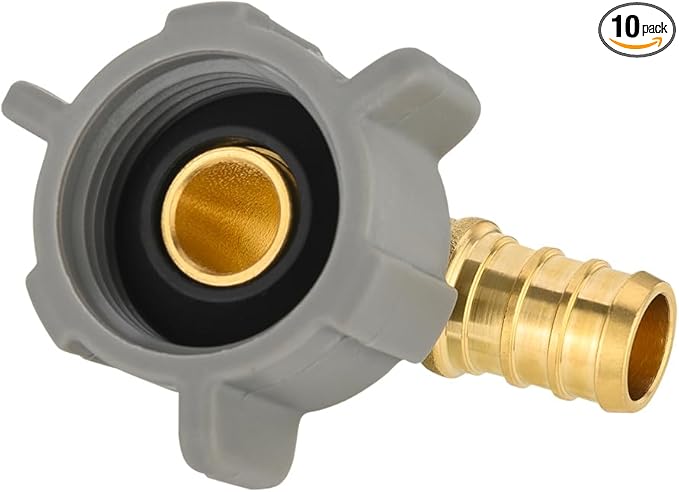 (Pack of 10) EFIELD 1/2 Inch Pex X 7/8 Inch Toilet Ballcock Swivel Elbow Adapter, Brass Plumbing Fittings,(PEX1807311-10PCS)